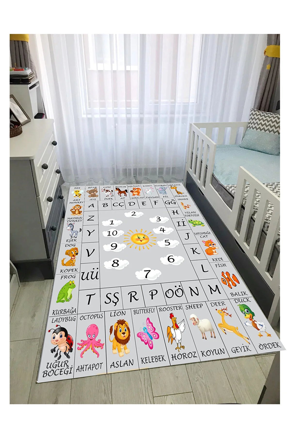 RUGLAND RH0505 Öğretici Ingilizce Çocuk Oyun Halısı