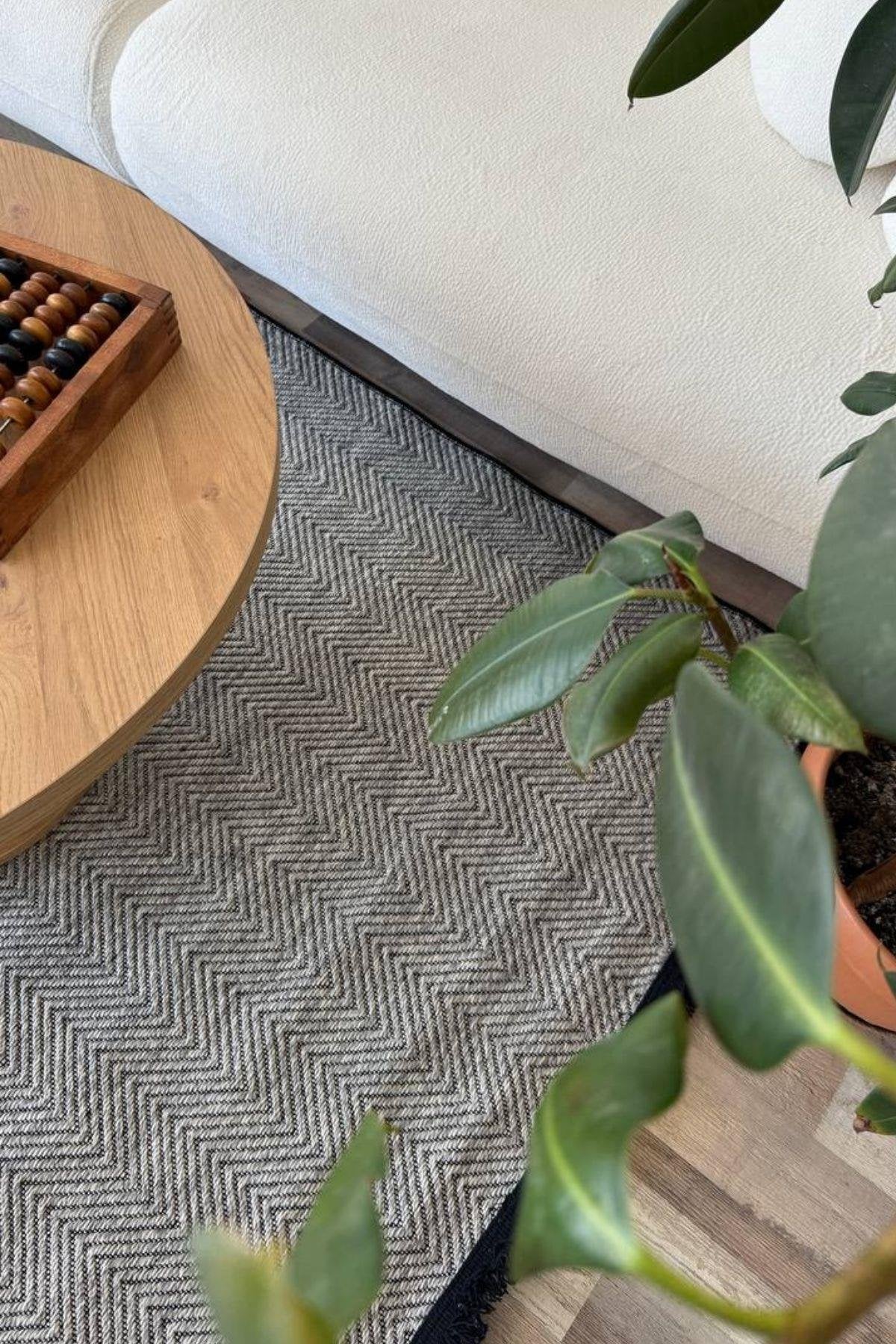 RUGSİS Sisal Leke Tutmaz Yıkanabilir Gri Halı Kilim